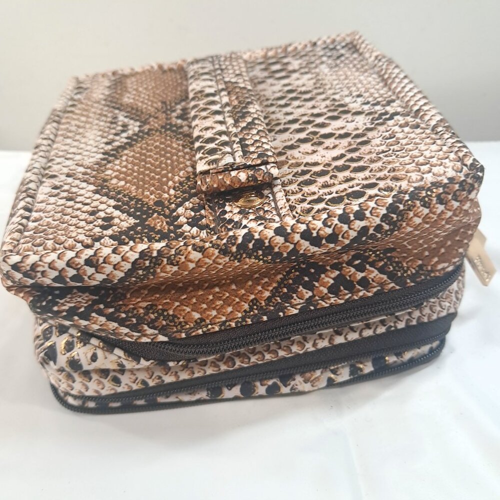 PurseN Jewelry Case Organizer Snake reptile print travel Expandable snakeskin - Picture 6 of 14